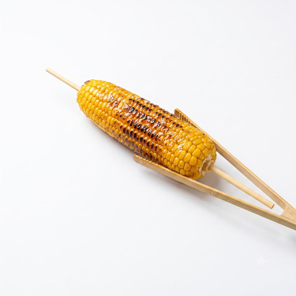 🌽 [삥카오포] 달콤한 숯불 옥수수 구이 (통으로 제공 (Whole), 선택 안 함 (기본 숯불구이))